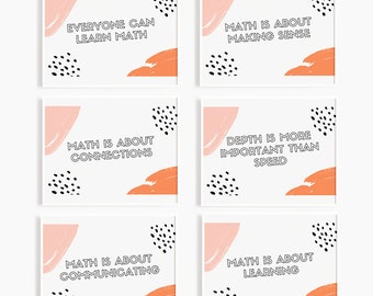 Colorful Set of Math Class Norms | 9 Total