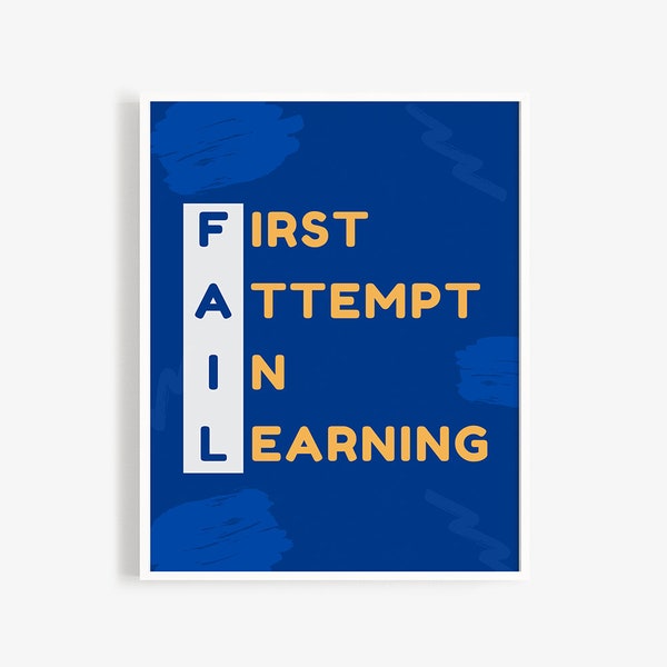 First Attempt in Learning Poster for Classrooms & Teachers | Instant Download, Secondary Classroom Decor, Growth Mindset Print