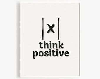 Think Positive Absolute Value Math Classroom Poster