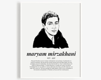 Maryam Mirzakhani. Women in Mathematics. Great Mathematician Poster Series