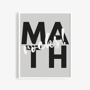 Math Rocks! Poster for Middle School and High School Math Classrooms