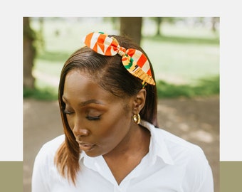 African Print Bow Headband | Handmade Kente Fabric Hair Accessory