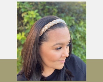 Handmade Gold Crushed Velvet Braided Headband