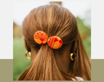 African Print Hair Bobbles - Red