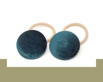 Emerald Green Velvet Hair Tie | 3cm Elastic Hair Bobble