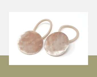 Velvet Hair Bobbles - Champagne