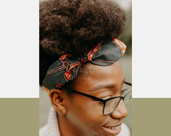 African Print Bow Headband | Stretchy Fabric Hair Accessory