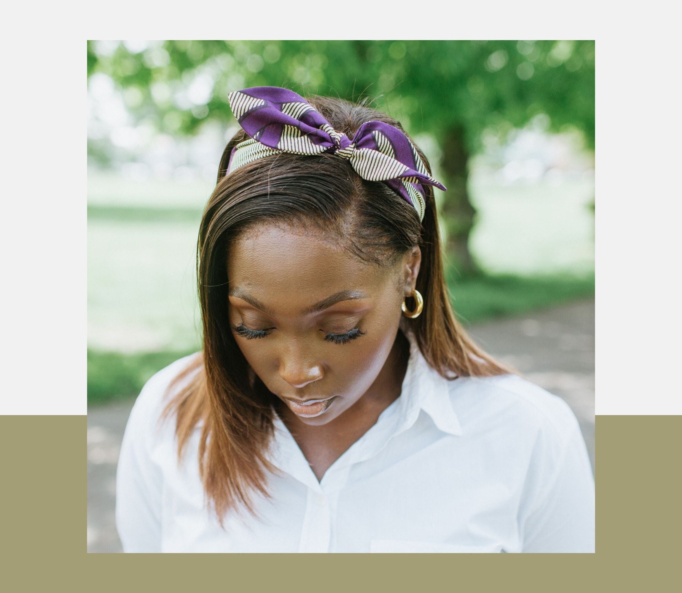 Ankara Bow Headband | African Print Fabric, Elastic Hair  display picture 2