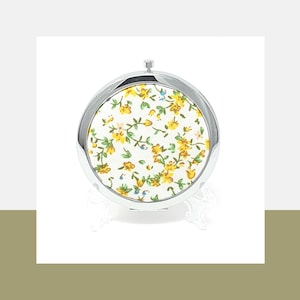 Floral Fabric Compact Mirror | Double Mirror, Magnifying