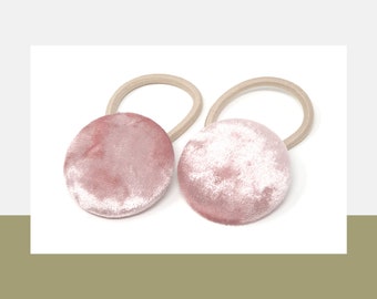 Velvet Hair Bobbles - Rose