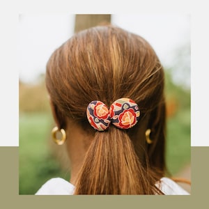 Burgundy Floral Hair Bobbles