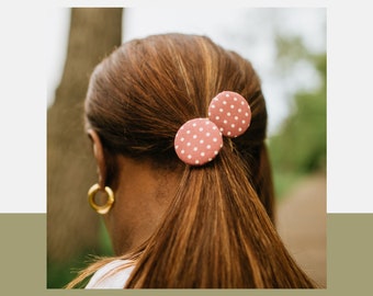 Taupe Polka Dot Print Hair Bobbles