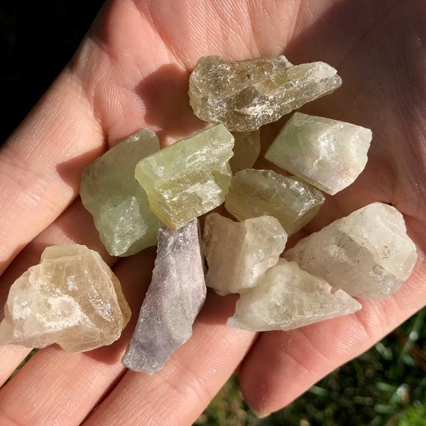 Raw Green Calcite Stone, Rough Calcite - Small, Medium, or Large - Heart Chakra - Relaxation, Emotional Balance, Release