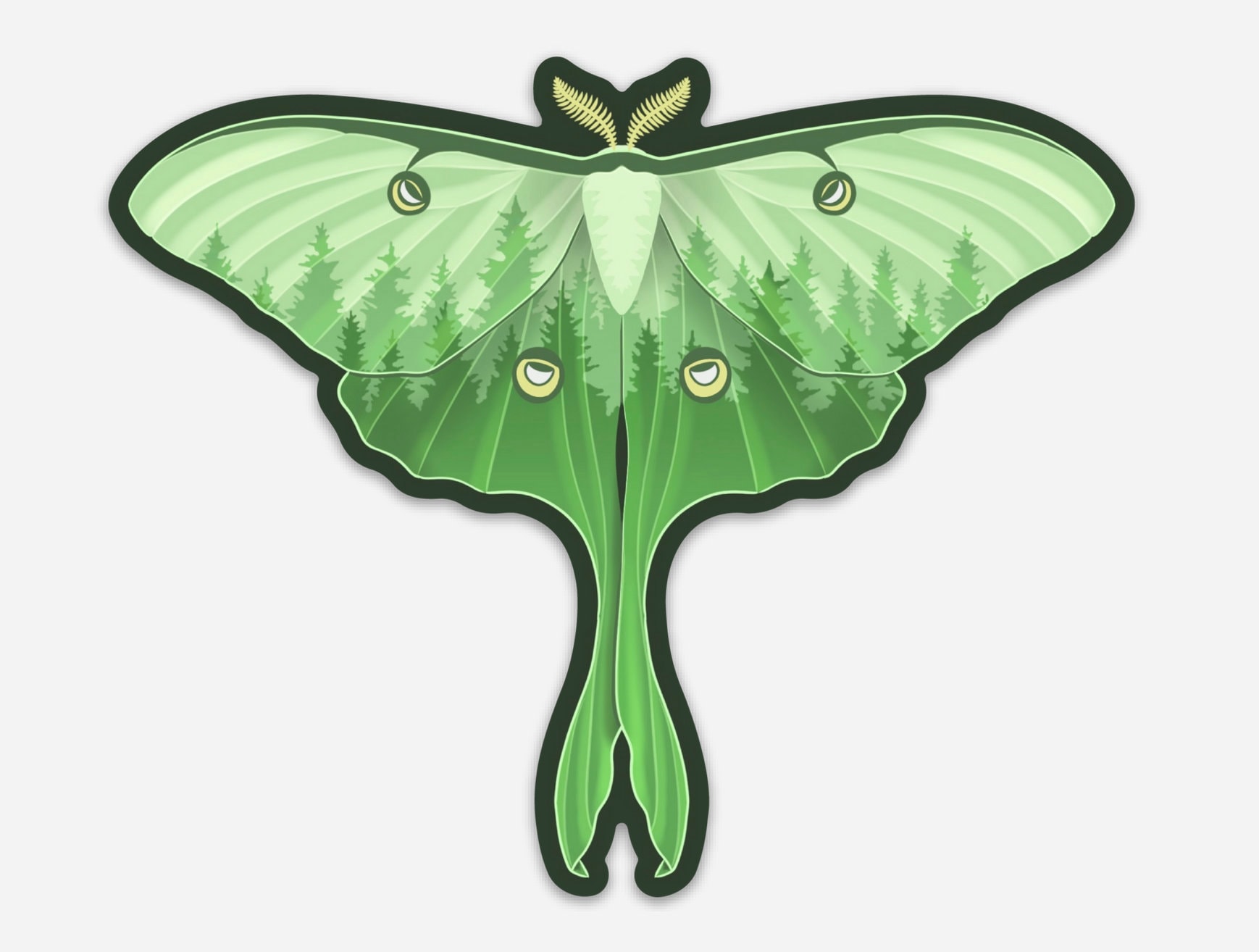 Luna Moth 5-inch Vinyl Sticker - Etsy