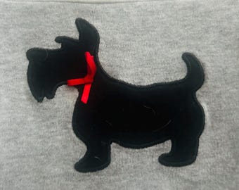 Scottie theme flannel scarf repurposed tee flannel