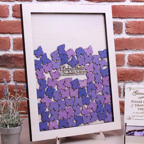 Butterflies Baby Shower Guest Book Baby Birthday Alternative Etsy