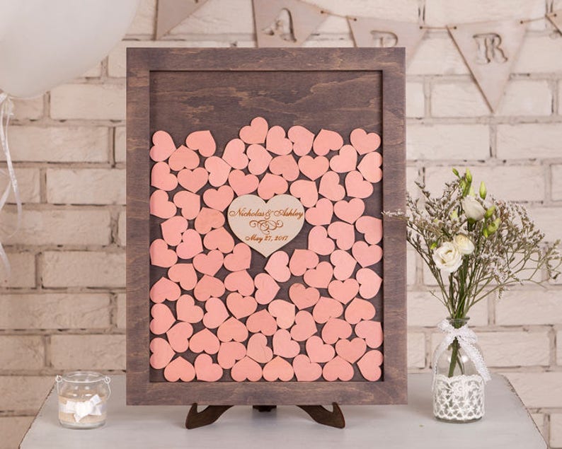 Custom Wedding Guest Book Alternative Wood Wedding Drop Box Etsy