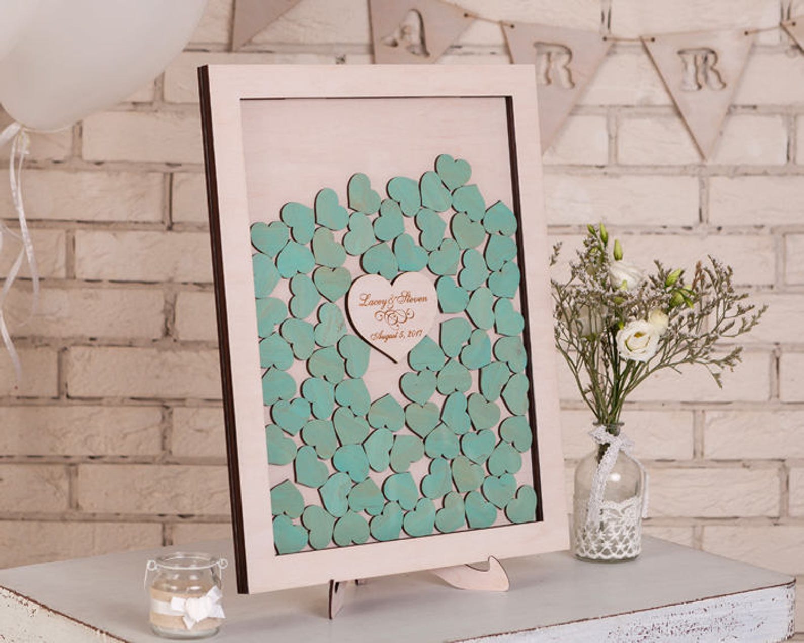 Wedding Guest Book Alternative Wood Drop Box Custom Wedding Etsy