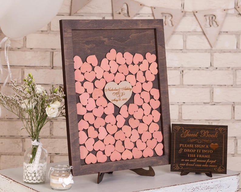 Custom Wedding Guest Book Alternative Wood Wedding Drop Box Etsy