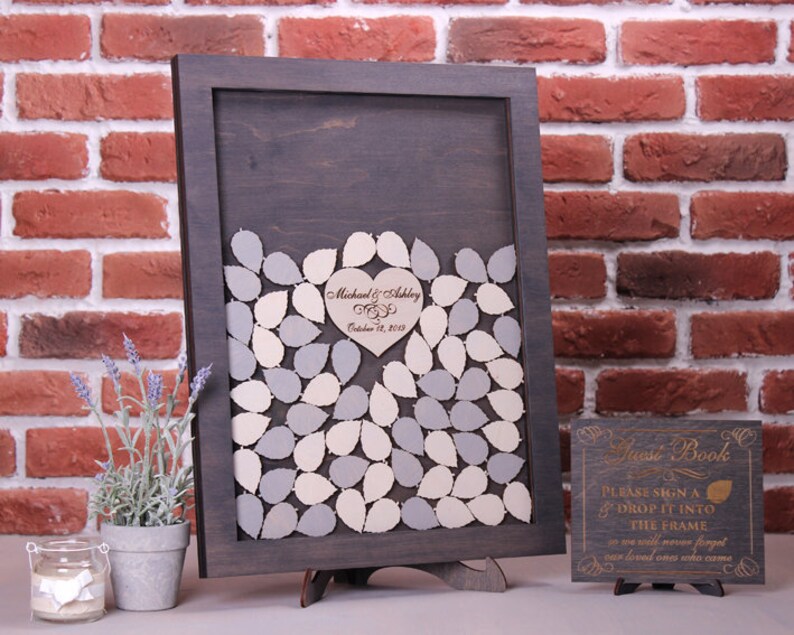 Unique Wedding Guest Book Rustic Leaf Guest Book Custom Etsy