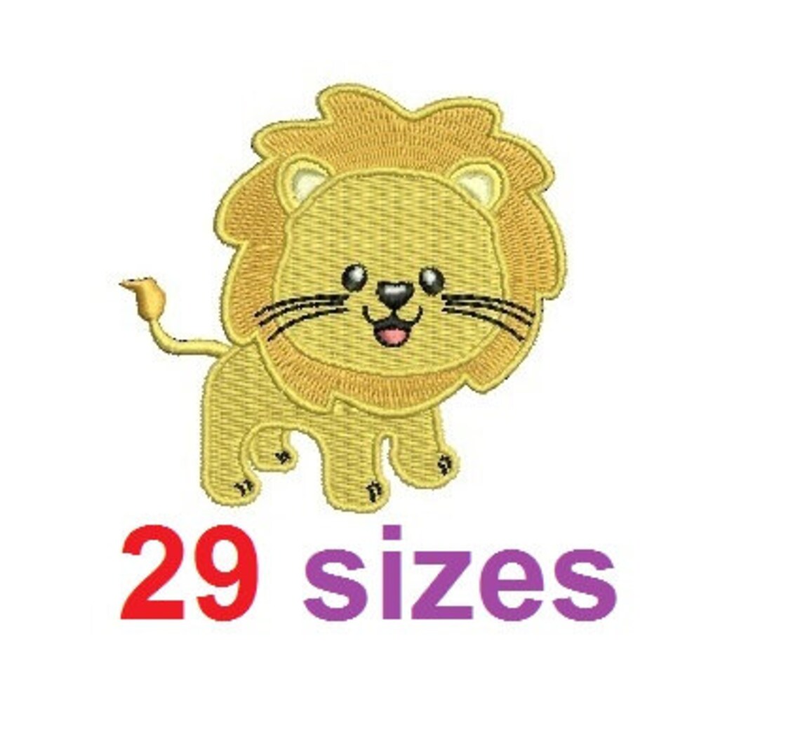 Cute baby lion embroidery design fill design machine  etsy
