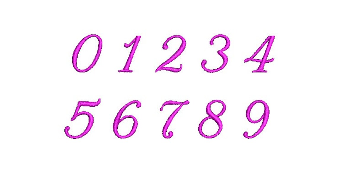 Script Font EMBROIDERY Design Alphabet Number Monogram Font Etsy