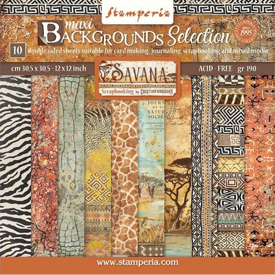 Stamperia assortiment scrapbooking 30x30 Background Savana