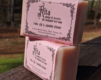 RITA lard soap - Fig, Passionflower & Rose