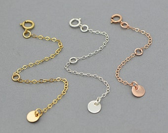 Extension Chain For Necklace, Extender Chain, 14k Gold Filled, Rose Gold Filled, Sterling Silver