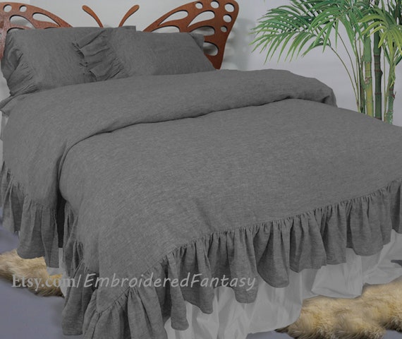 Linen Duvet Linen Comforter Shabby Chic Duvet Cover Etsy