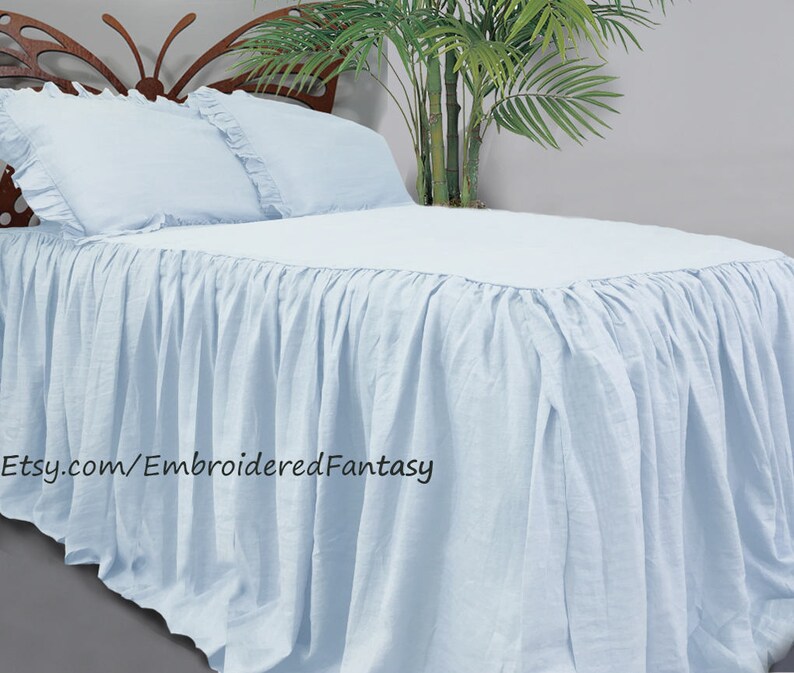 Bedspread With Gathered Ruffle Fall Linen Image 0