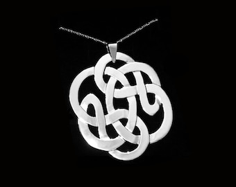 Sterling Silver Endless shield knot Necklace: Celtic Knot Infinity Jewelry