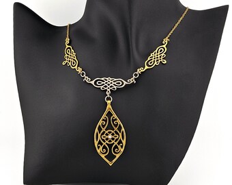 Colar Deusa Celta: Prata de Lei e Prata Banhada a Ouro