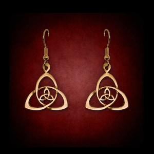 Fleur de la Trinité, Trinité celtique, boucles d'oreilles Trinity, noeud de la Trinité, sainte trinité, trinité en or, magie de la Trinité, boucles d'oreilles en or Trinity, celtique