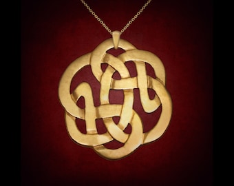 Endless Shield Knot Pendant: Celtic Knot / Magic Jewelry Gold Plated