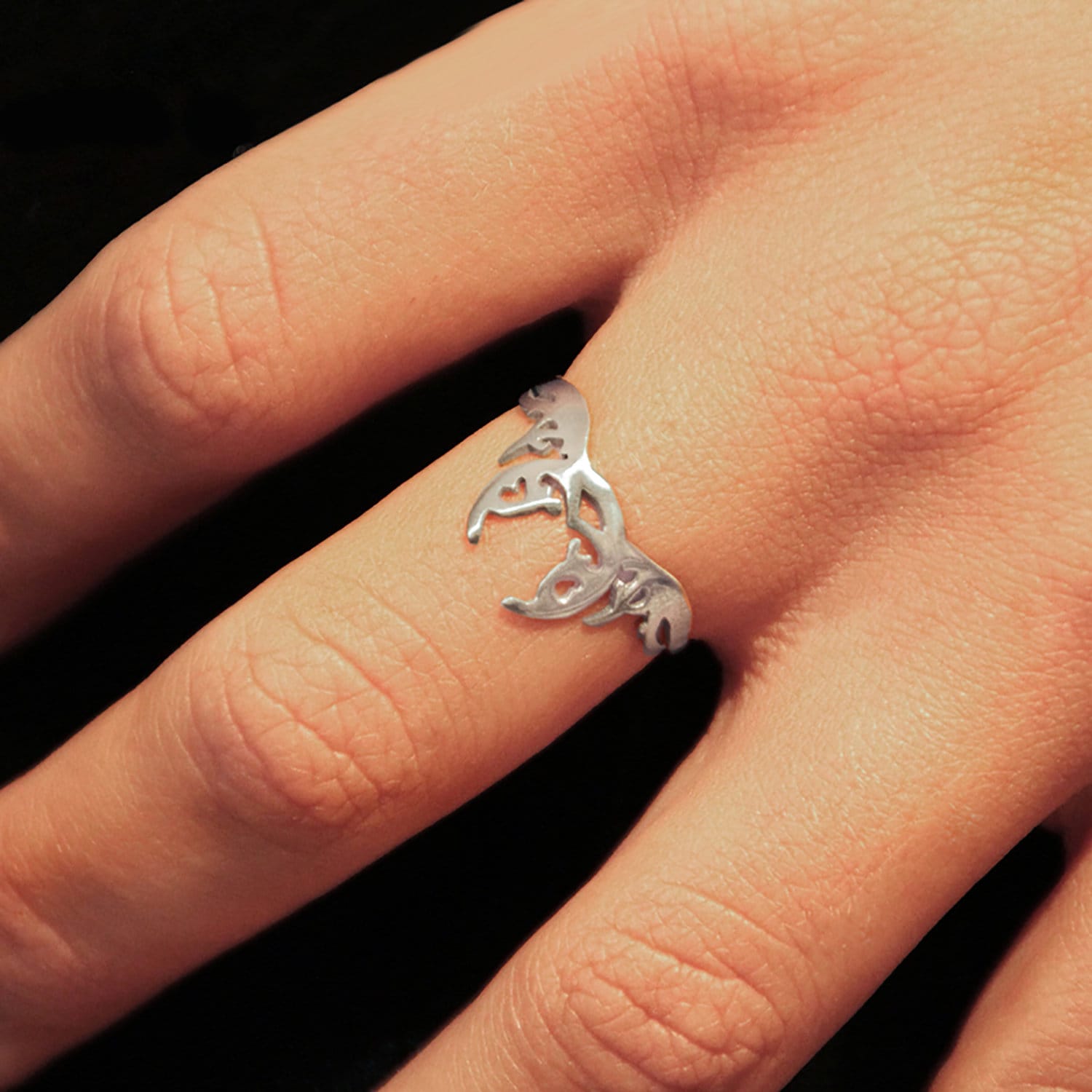 Moon Rise Ring, Silver Moon Ring, Celtic Ring, Fantasy Ring, Galaxy ...