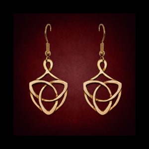 Boucles d'oreilles Trinity Shield, Trinity celtique, boucles d'oreilles Trinity, noeud Trinity, sainte trinité, trinité or, wicca, boucles d'oreilles Trinity or, art celtique