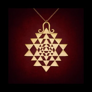 Sri Yantra King, sri yantra necklace, sri yantra pendant, sri yantra gold, tantra, sacred geometry jewelry, sacred geometry pendant, 9