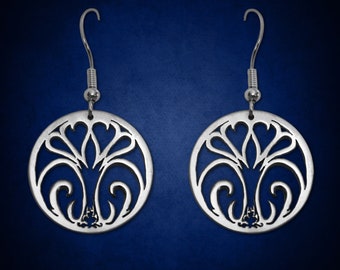 Sterling Silver Tree of Life Earrings: Kabbalah Jewelry