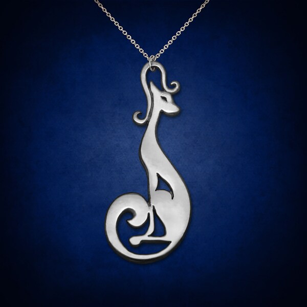 Sterling Silver Cat Necklace: Intuition Pendant, Handmade Jewelry
