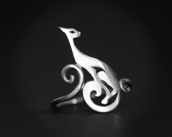 Anel Gato Divino - Prata de Lei: Joias para Amantes de Gatos