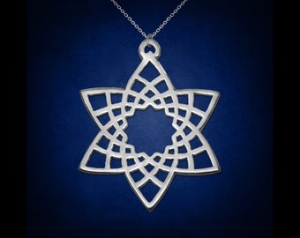 Star of David Flower, star of david pendant, Hexagram, Star of David jewelry, star of david necklace, star of david charm, sacred geometry