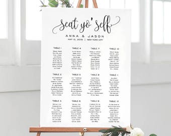 Seat Yo' Self Wedding Seating Chart Template, Seating Chart Printable, Seating Board, Editable PDF, Instant Download, Modern #SPP013iise