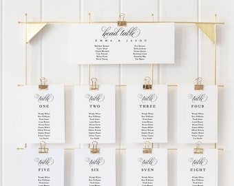 Calligraphy Wedding Seating Chart Printables, Seating Card Templates, Seating Plan Wedding Seating Cards, TEMPLETT, PDF, Jpeg #SPP014sc