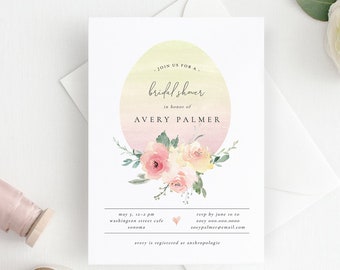 Easter Egg Bridal Shower Invitation Template, Printable Couples Wedding Shower Invite, TEMPLETT PDF Jpeg Download, Spring Wedding #SPP080sw