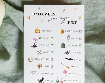 Halloween Scavenger Hunt Card, Trick or Treat Game, Alternative Trick or Treat, Social Distancing Activity, No Contact Halloween #SPP088hsh