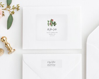 Cactus AVERY Address Label Template, Avery18664 Clear Mailing Address  Label, Avery8660 Return Address label, TEMPLETT #SPP087arl