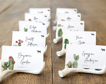 Cactus Wedding Place Card Printable, Place Card Template, Meal Choice Selection, Name, Seating, Templett, Desert Wedding #SPP087pc