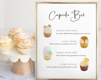 Full Custom Cupcake Bar Sign, Haga sus propios diseños de cupcake en Templett, Dessert Bar Sign, TEMPLETT PDF Jpeg Descargar #SPP070fcc