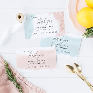 Printable Thank You Gift Tag Template, Personalized Favor Tag, Gender Reveal, Baby Shower, TEMPLETT PDF Jpeg Download #SPP064tt